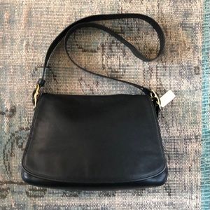 COACH Vintage Legacy flap convertible crossbody black leather VGUC